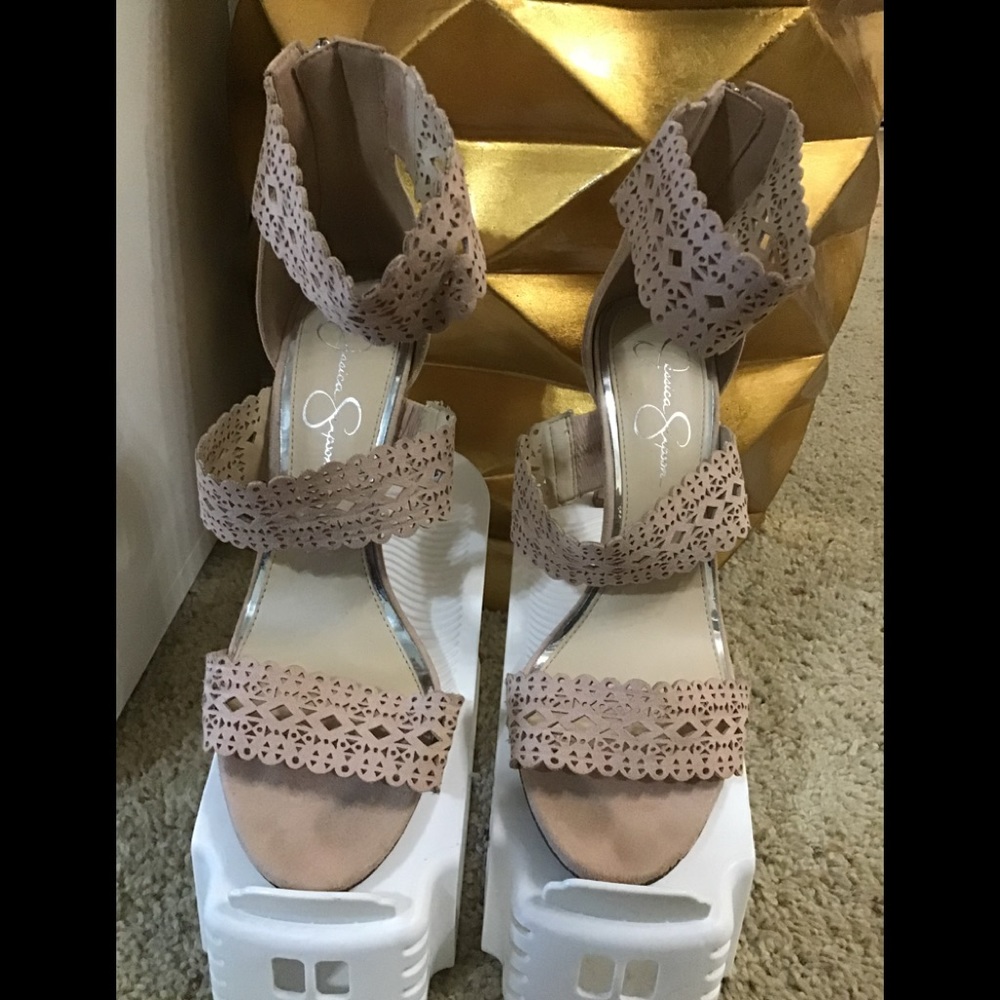 Pale pink strappy sandals